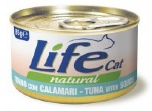 LIFE CAT TUNA with SQUIDS - konservi kaķiem 6 x 85g